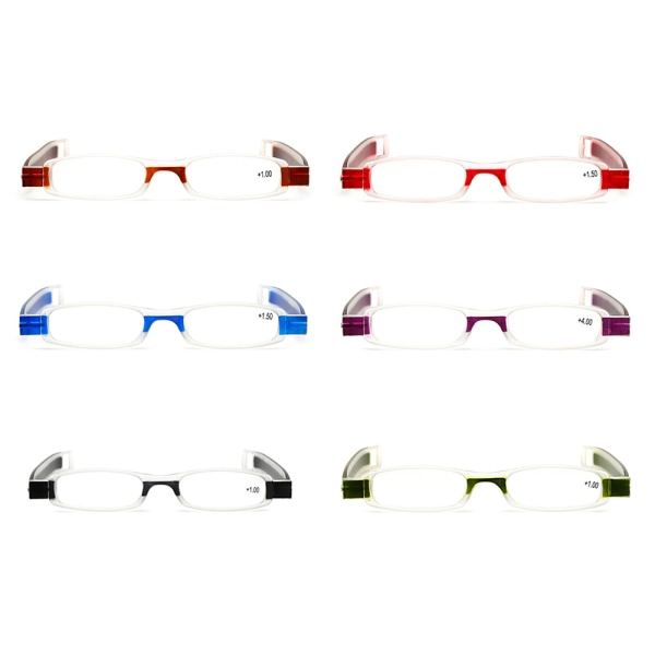 Komfortable tynde læsebriller med styrke (+1,0 - +4,0) UNISEX Blå +3.5