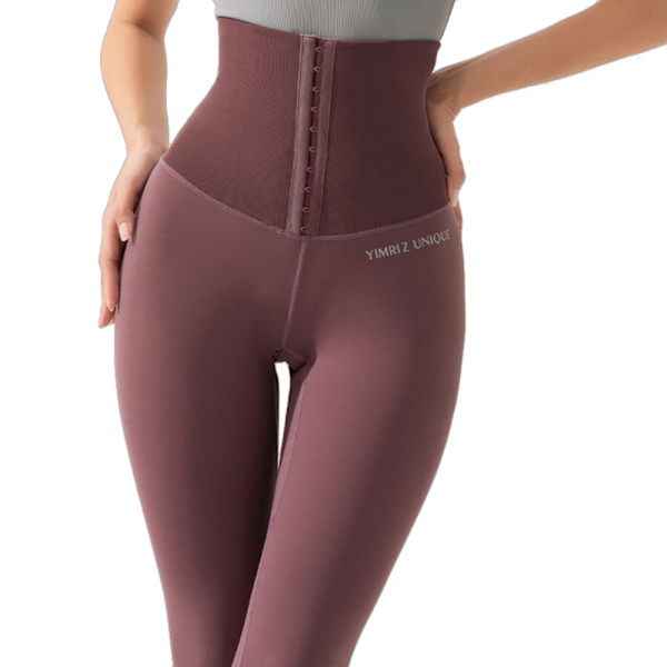 Bekväma Sport Yoga Leggings Hög Midja Röd L