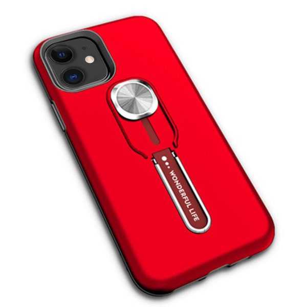 iPhone 12 - Ainutlaatuinen iskuja vaimentava suojus pidikkeellä Röd