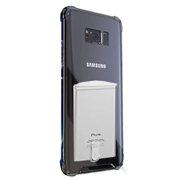 Samsung Galaxy S8 Plus - silikonikuori korttitelineellä Transparent/Genomskinlig