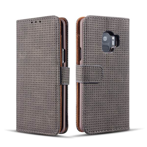 Stilrent (Vintage Mesh) Plånboksfodral för Samsung Galaxy S9+ Gråsvart