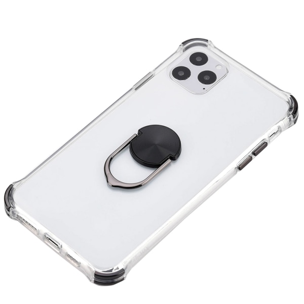 Stilfuldt professionelt cover med ringholder - iPhone 11 Pro Svart