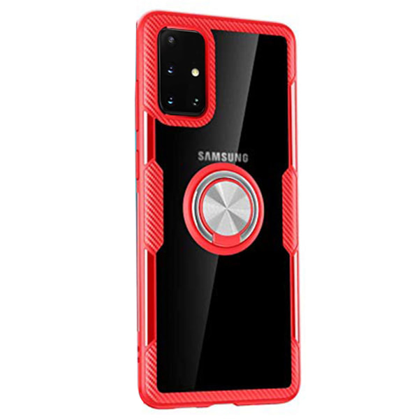 Samsung Galaxy A71 - Praktisk Leman-cover med ringholder Röd