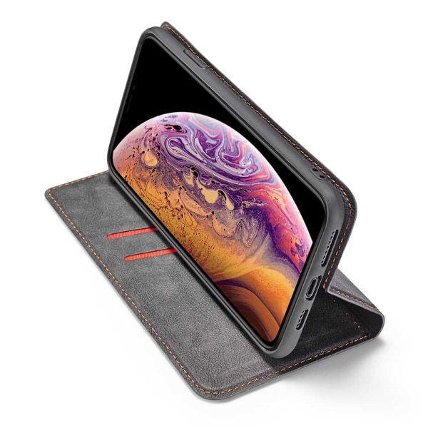 Stilfuldt Smart Wallet Cover (VINTAGE) - iPhone XS MAX Röd