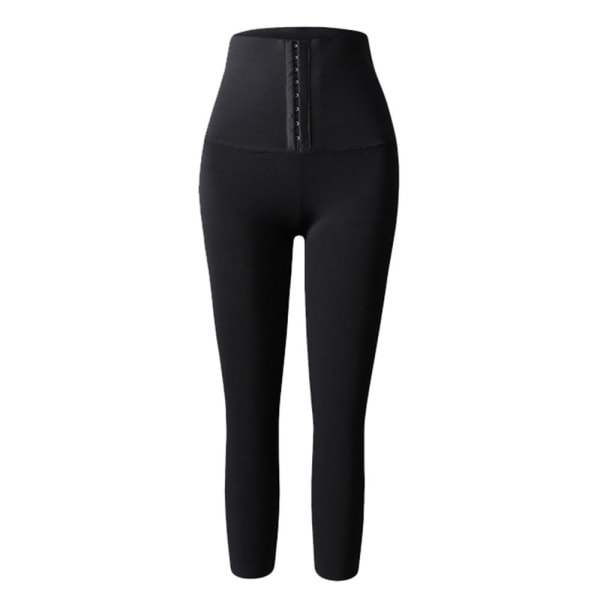 Bekväma Yogashort Yogabyxor Tränings Leggings Flera Längder Svart M