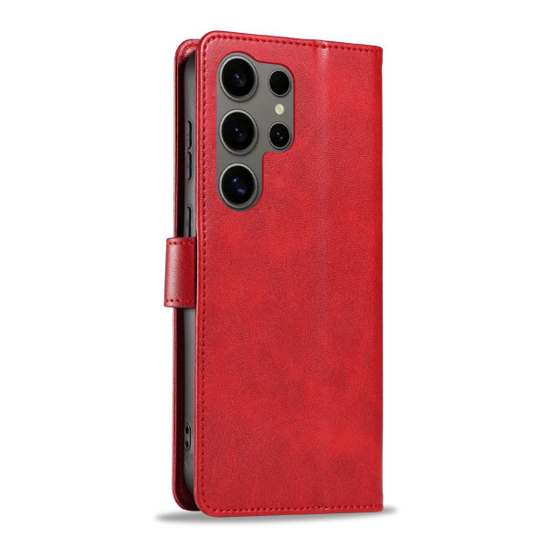 S24 Ultra - Elegant Läderplånboksfodral i 6 färger Red