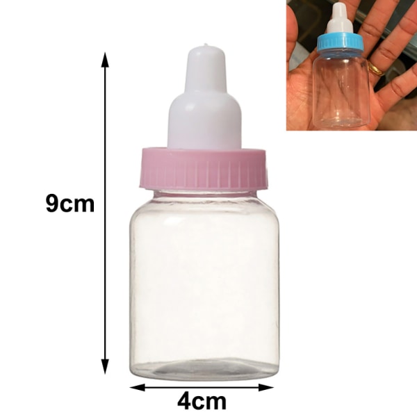 Gullig Mini Baby Flaska Doppresent Babyshower Rosa