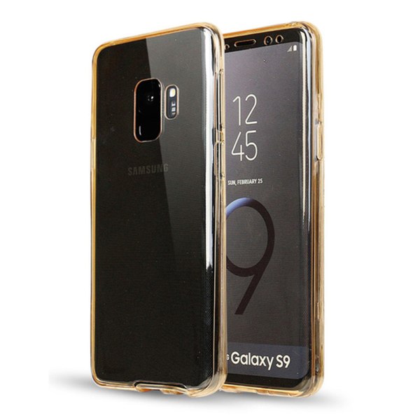 Samsung Galaxy S9 Kaksipuolinen silikonikotelo TOUCH FUNCTION -toiminnolla Blå