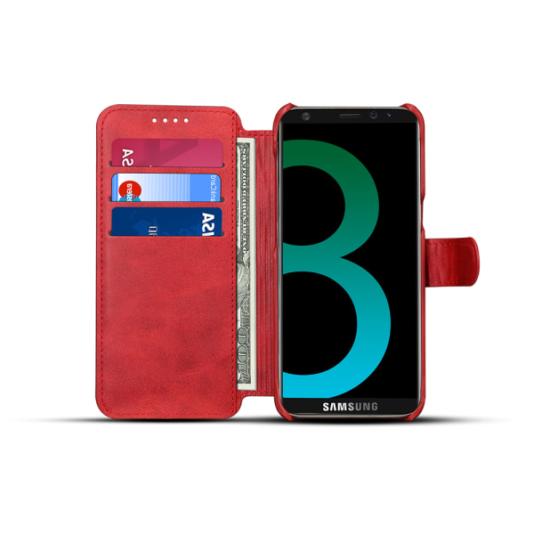 Käytännöllinen kotelo lompakolla - Samsung Galaxy S8 (PU-nahka) Svart