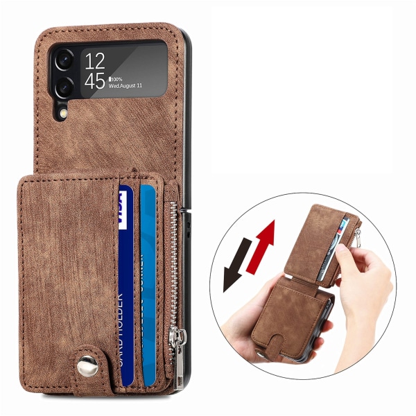 Samsung Galaxy Z Flip 4 - Mobilskal med Kortfack Grön