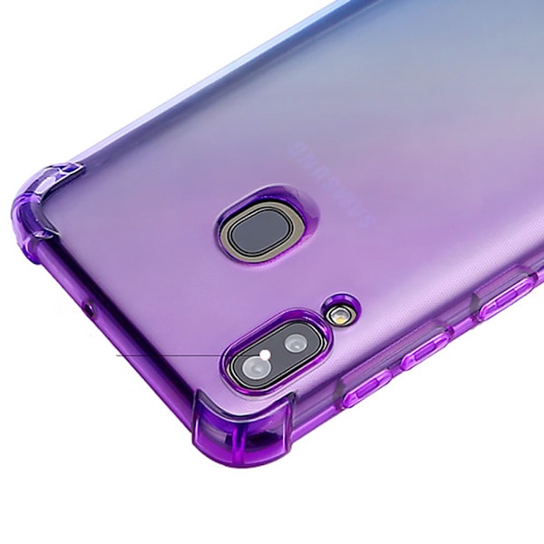 Samsung Galaxy A40 - Elegant silikondeksel Blå/Rosa