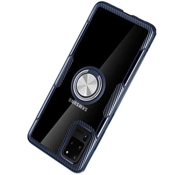 Samsung Galaxy S20 Ultra - Professionellt Skal med Ringhållare Marinblå/Silver