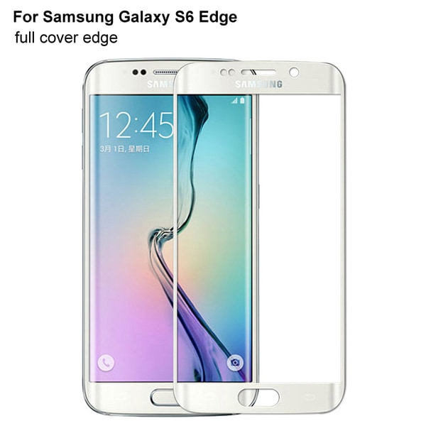 Samsung Galaxy S6 Edge - EXXO-Skärmskydd 3D (9H) Curved Vit