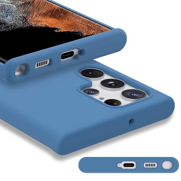 Samsung Galaxy S22 Ultra - Stilfuldt beskyttende tyndt cover Mörkblå
