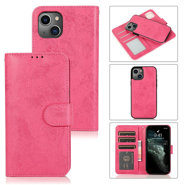 Praktiskt Plånboksfodral från Leman - iPhone 14 Lila