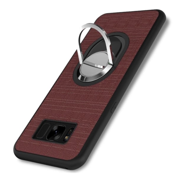 Galaxy S7 edge Silikondeksel med ringholder Röd