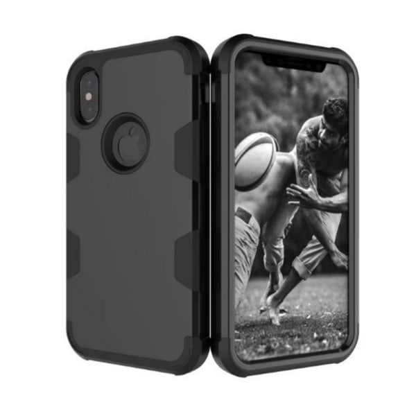 iPhone X/XS (Rugged Robot) cover Rosa/Svart Rosa/Svart