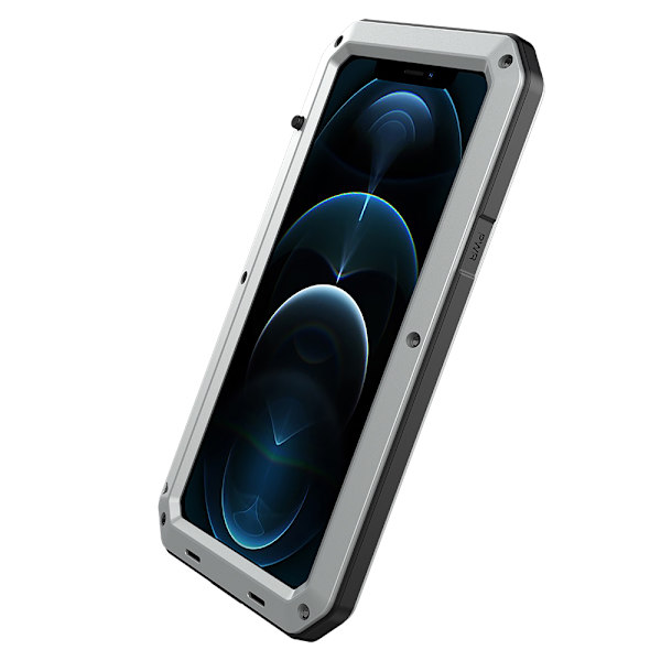 iPhone 12 Pro Max - 360-Fodral i Aluminium HEAVY DUTY Svart