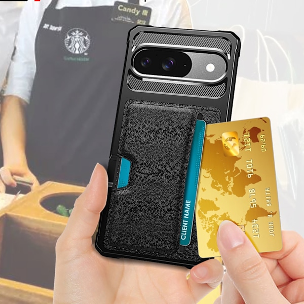 Google Pixel 9/9 Pro - Slimmat Plånboksfodral för 2 kort!