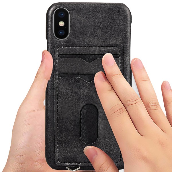 Skal med Kortfack (LEMAN) - iPhone XS Max Grön