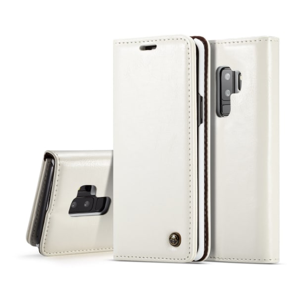 CASEME Stilig lommebokdeksel til Samsung Galaxy S9 Vit