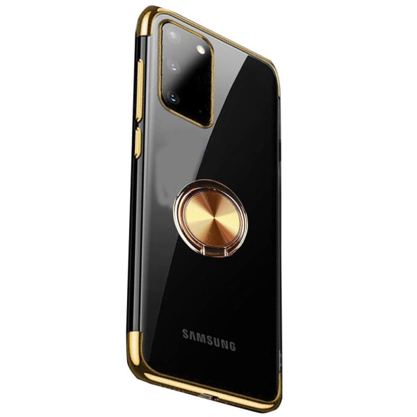 Samsung Galaxy A02S - Tyylikäs FLOVEME-kuori sormustelineellä Silver