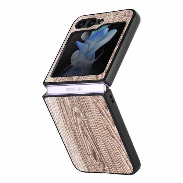 Trätextur Skal för Samsung Galaxy Z Flip5 5G Brown