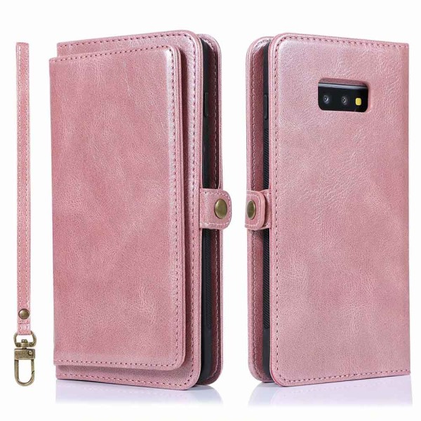 Stilig dobbel lommebokdeksel - Samsung Galaxy S10 Röd