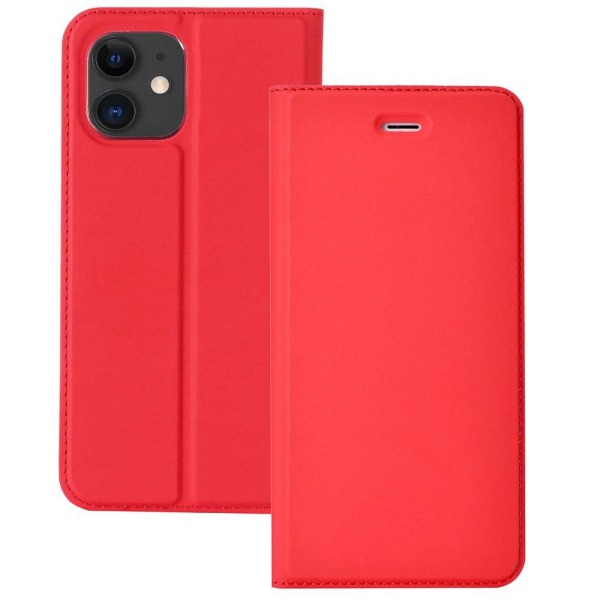 iPhone 12 Mini - Elegant Smart Wallet Cover Röd