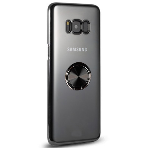 Samsung Galaxy S8 - Robust Floveme silikonetui med ringholder Svart Svart