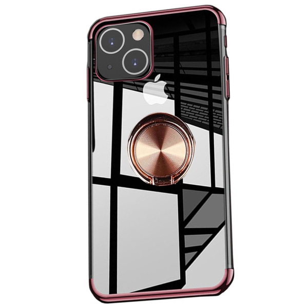 iPhone 13 Mini - Elegant fleksibelt cover med ringholder Röd