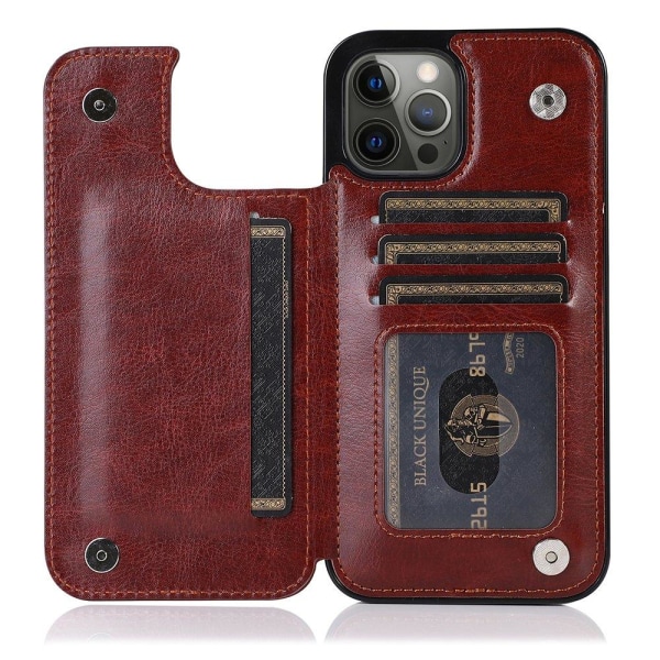 iPhone 12 Pro - Gennemtænkt Nkobee Cover med kortholder Röd
