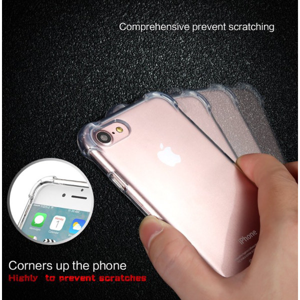 Praktiskt Stilrent Silikonskal iPhone 7 Drop-proof Anti-crash Silver/Grå