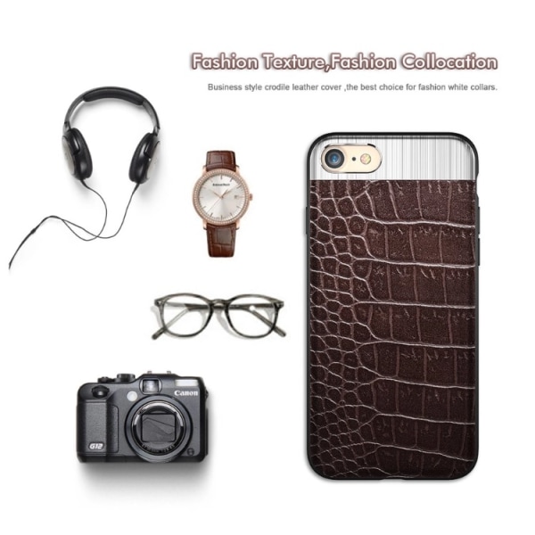 iPhone 7 PLUS - Elegant stilfuldt cover fra Croco-serien Vit