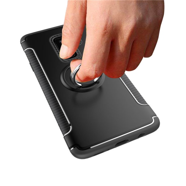 Tyylikäs kansi sormustelineellä Samsung Galaxy S9 Plus -puhelimelle Blå