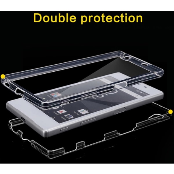 Sony Xperia Z5 - Dubbelsidigt silikonfodral med TOUCHFUNKTION Svart
