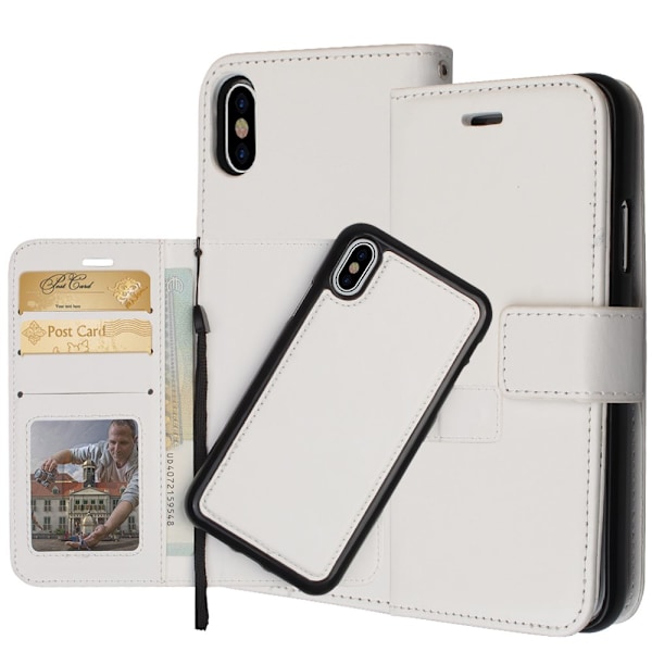 Stilsäkert Fodral i PU-Läder till iPhone X/XS Vit Vit