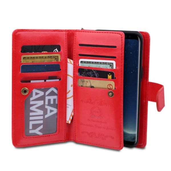 Elegant 9 kort Plånboksfodral för Samsung Galaxy S8+ FLOVEME Brun