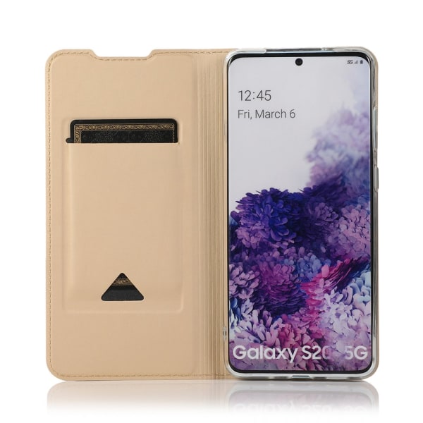 Samsung Galaxy S20 - Eksklusivt praktisk lommebokdeksel Guld