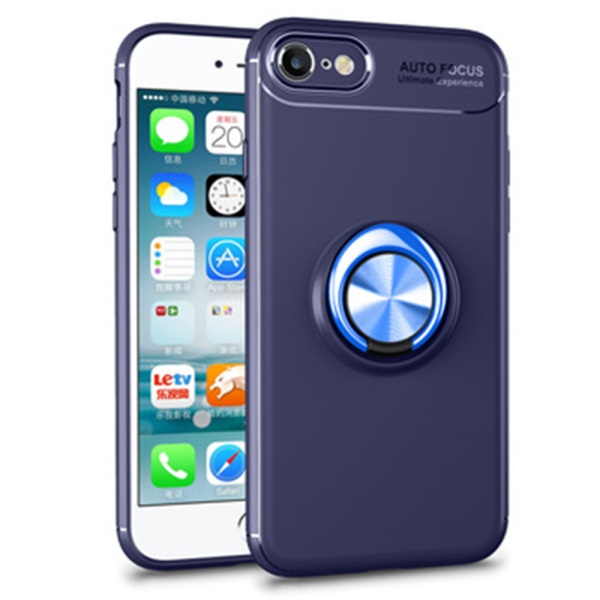 iPhone SE 2020 - AUTO FOCUS - Cover med ringholder Blå/Blå