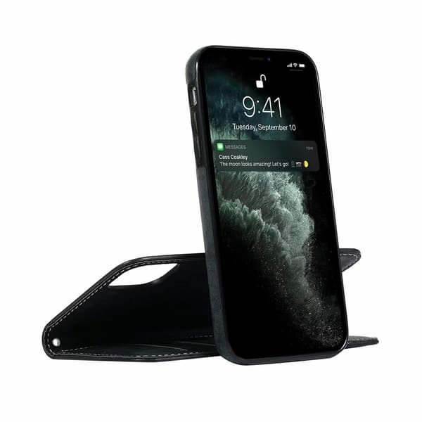 iPhone 13 Mini - Professionelt praktisk LEMAN pungetui Svart