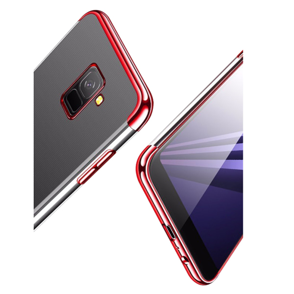Stilfuldt cover i stødabsorberende silikone til Samsung Galaxy A8 2018 Blå
