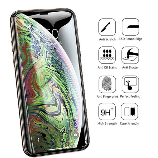 iPhone 11 Pro Max 2-PACK Full Clear 2.5D näytönsuoja 9H 0.3mm Transparent/Genomskinlig