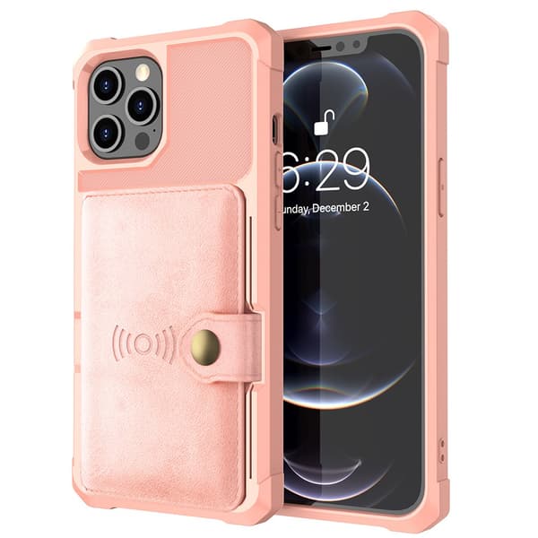 iPhone 12 Pro Skal med Korthållare Blå