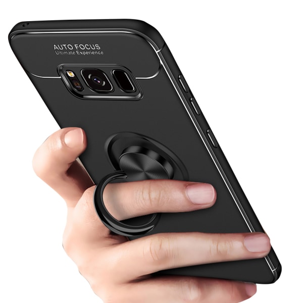 Tyylikäs suojus automaattitarkennusrenkaan pidikkeestä - Samsung Galaxy S8 Svart/Röd