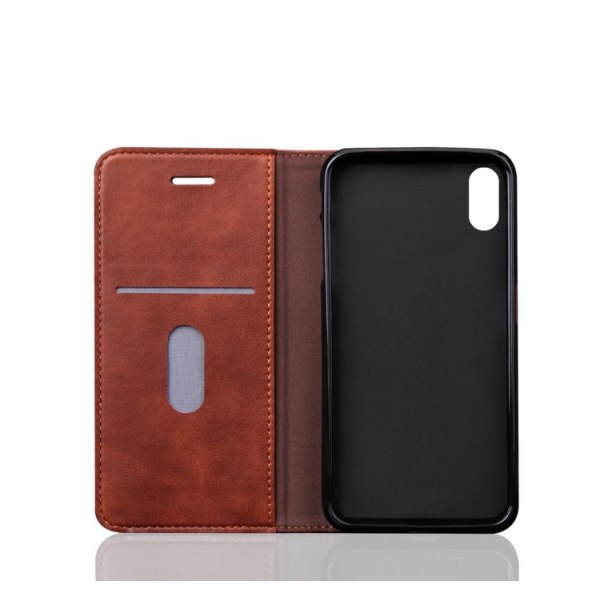 Etui med kortrum (RUSTIC) til iPhone X/XS Ljusbrun