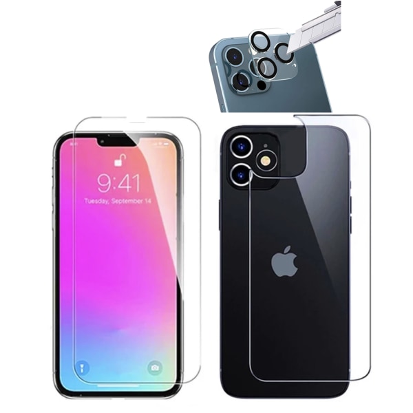 3-PACK 3in1 iPhone 13 Pro Max Fram- & Baksida + Kameralinsskydd Transparent