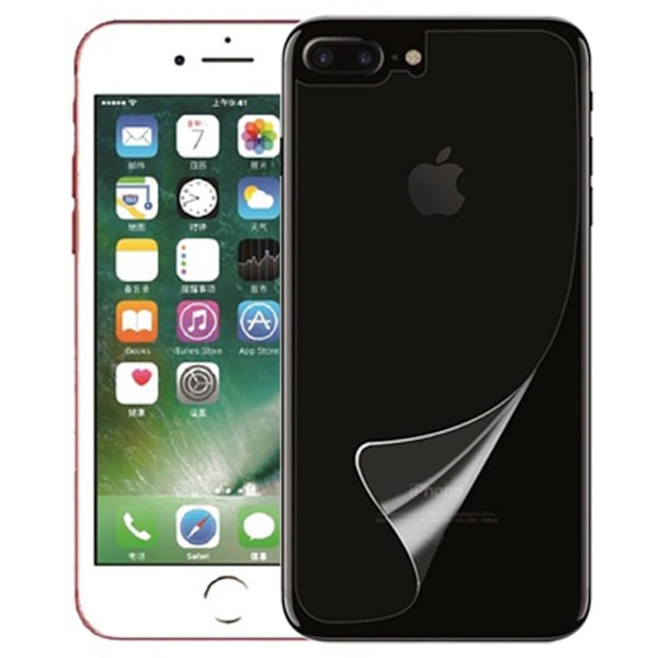 2-PACK iPhone 7 Plus Mjukt Baksida Skärmskydd PET 9H 0,2mm Transparent/Genomskinlig