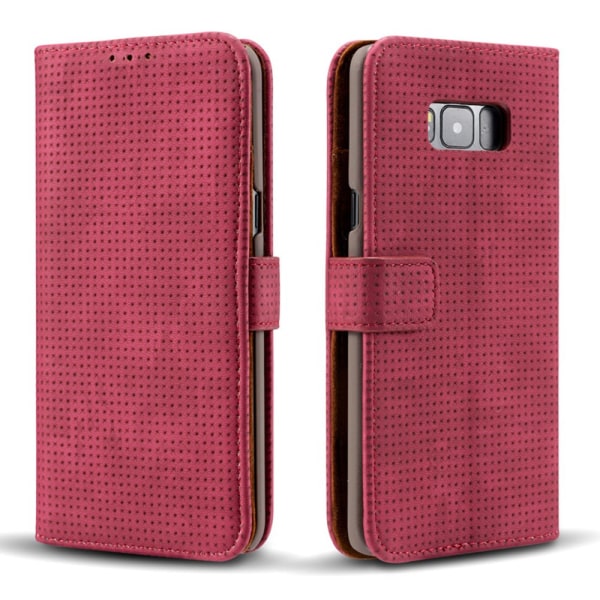 Samsung Galaxy S8 Klassiskt Fodral i Retro-look (PU-Läder) Röd