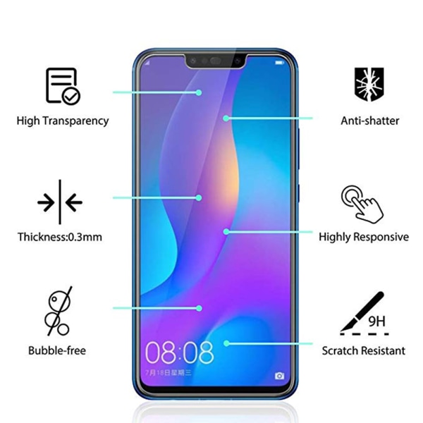 2-PAK Huawei P Smart 2018 Standard Skærmbeskyttelse HD 0,3mm Transparent/Genomskinlig